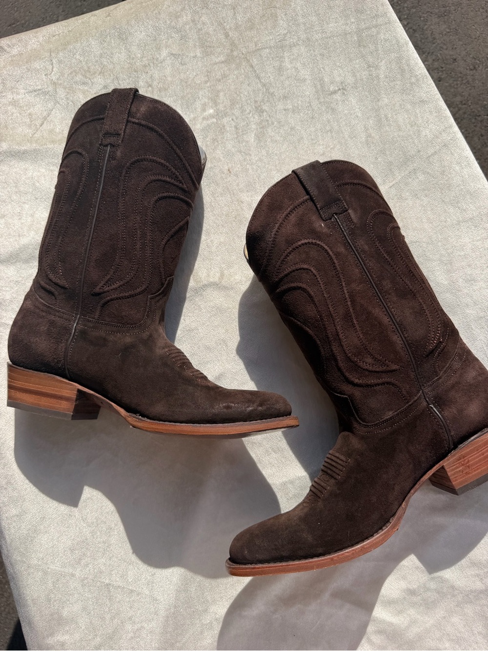Rockin leather Women's Brown Suede Western Boots NIB